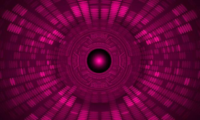 Modern Holographic Eye on Technology Background