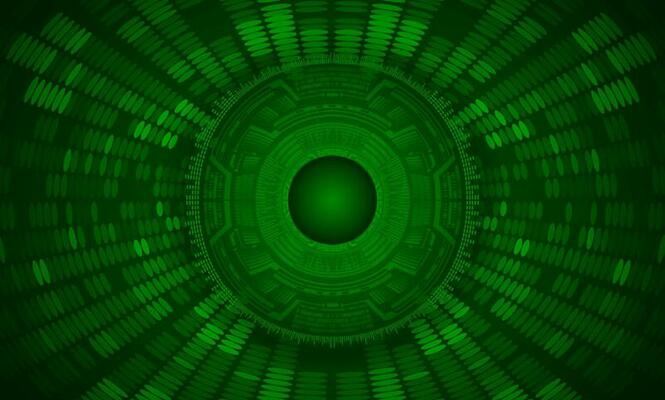 Modern Holographic Eye on Technology Background