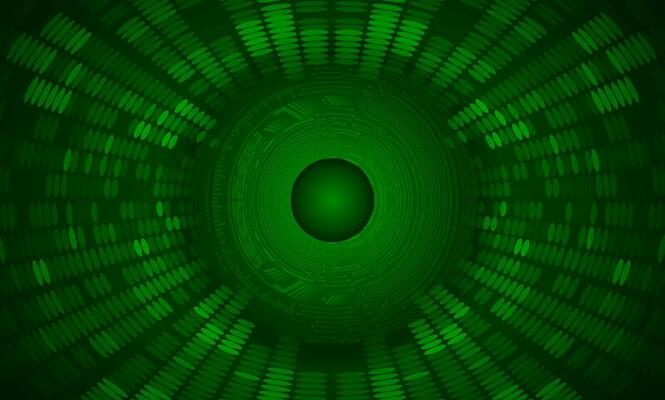 Modern Holographic Eye on Technology Background