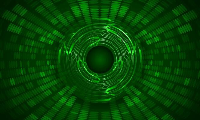 Modern Holographic Eye on Technology Background