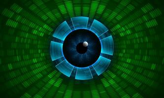 Modern Holographic Eye on Technology Background vector