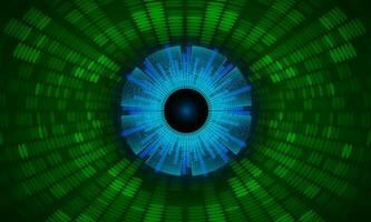 Modern Holographic Eye on Technology Background vector