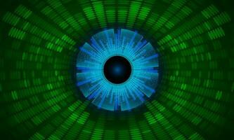 Modern Holographic Eye on Technology Background vector