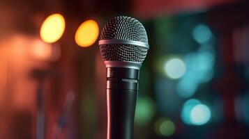 Retro microphone background. Illustration photo