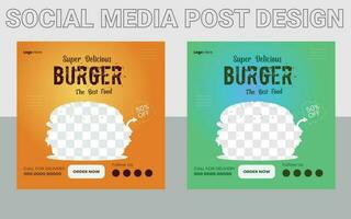 Save Download Preview social media post template for food menu promotion banner frame. food menu banner social media post. Editable social media templates for promotions on the Food menu. vector