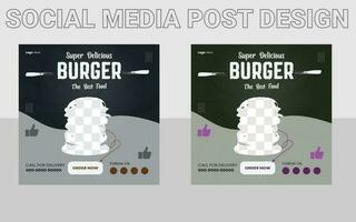 Save Download Preview social media post template for food menu promotion banner frame. food menu banner social media post. Editable social media templates for promotions on the Food menu. vector