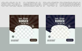 Save Download Preview social media post template for food menu promotion banner frame. food menu banner social media post. Editable social media templates for promotions on the Food menu. vector