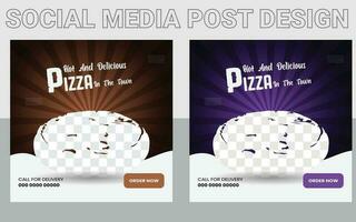 Save Download Preview social media post template for food menu promotion banner frame. food menu banner social media post. Editable social media templates for promotions on the Food menu. vector