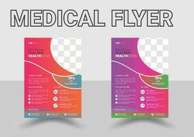 Modern Medical Flyer Template Design. Healthcare business flyer Template, Medical and healthcare modern flyer template. healthcare and doctor flyer design. vector