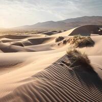 Sand dunes in desserts photo