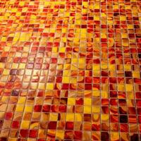 Mosaic floor yellow and red color Ai generated photo