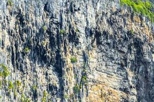 Rock cliff wall texture limestone islands Koh Phi Phi Thailand. photo