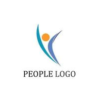 logotipo de personas, equipo, trabajo exitoso de personas, grupo y comunidad, logotipo de empresa y negocio de grupo y cuidado de diseño, icono familiar logotipo de éxito vector