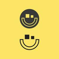 icono de sonrisa, sonrisa, diseño de logotipo vectorial, emoticonos felices, diseño divertido y felicidad de emoji vectorial vector