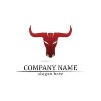 Bull and cow animal, logo and vector horn and buffalo logo and symbols template icons app