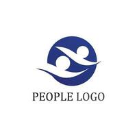 logotipo de personas, equipo, trabajo exitoso de personas, grupo y comunidad, logotipo de empresa y negocio de grupo y cuidado de diseño, icono familiar logotipo de éxito vector