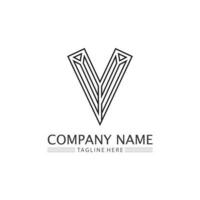 V Letter Lightning Logo Template vector