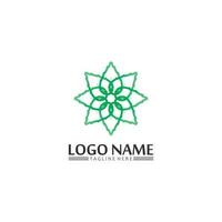 Tree leaf vector and green logo design friendly concept