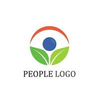 logotipo de personas, equipo, trabajo exitoso de personas, grupo y comunidad, logotipo de empresa y negocio de grupo y cuidado de diseño, icono familiar logotipo de éxito vector