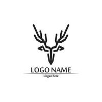 ciervos logo diseño de animales y mamíferos y vector gráfico