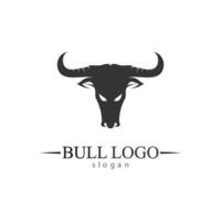 Bull horn and buffalo logo and symbols template icons app vector