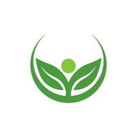 Tree leaf vector and green logo design friendly concept