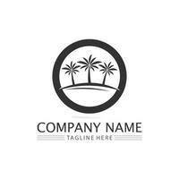 Palm tree summer logo template vector