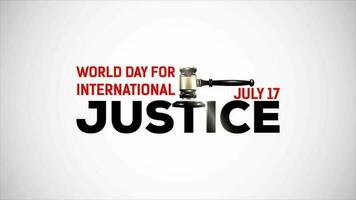 wereld dag voor Internationale gerechtigheid video animatie