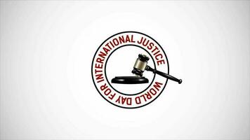 mundo día para internacional justicia vídeo animación video