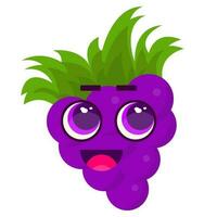 cute grape emoticon characters vector