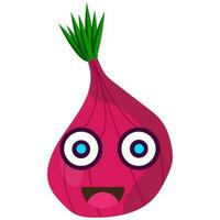 onion with cute emotions flat illustration vector