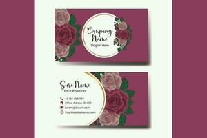 Modern creative business card and name card with Flower vector