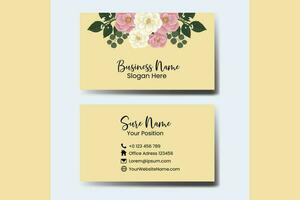 Business Card Template Mini Rose Flower vector