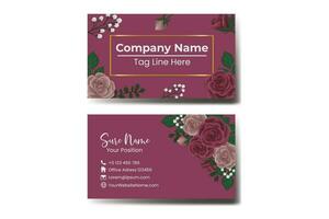 Modern creative business card and name card with Flower vector