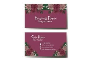 Modern creative business card and name card with Flower vector