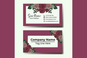 Modern creative business card and name card with Flower vector
