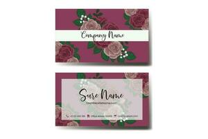 Modern creative business card and name card with Flower vector