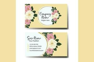 Business Card Template Mini Rose Flower vector