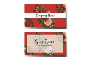 Business Card Template Camellia Flower vector