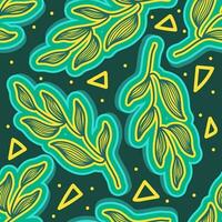 Seamless Floral Pattern in Retro 90s Style. Cute Botanical Contemporary Pattern. Trendy and Groovy Graphics for Fashion, Wallpaper, Wrapping Paper, Background, Print, Fabric, Textile and Apparel vector