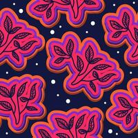 Seamless Floral Pattern in Retro 90s Style. Cute Botanical Contemporary Pattern. Trendy and Groovy Graphics for Fashion, Wallpaper, Wrapping Paper, Background, Print, Fabric, Textile and Apparel vector