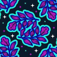 Seamless Floral Pattern in Retro 90s Style. Cute Botanical Contemporary Pattern. Trendy and Groovy Graphics for Fashion, Wallpaper, Wrapping Paper, Background, Print, Fabric, Textile and Apparel vector