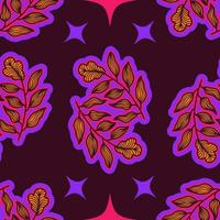 Seamless Floral Pattern in Retro 90s Style. Cute Botanical Contemporary Pattern. Trendy and Groovy Graphics for Fashion, Wallpaper, Wrapping Paper, Background, Print, Fabric, Textile and Apparel vector