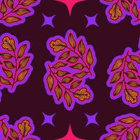 Seamless Floral Pattern in Retro 90s Style. Cute Botanical Contemporary Pattern. Trendy and Groovy Graphics for Fashion, Wallpaper, Wrapping Paper, Background, Print, Fabric, Textile and Apparel vector