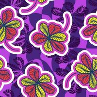 Seamless Floral Pattern in Retro 90s Style. Cute Botanical Contemporary Pattern. Trendy and Groovy Graphics for Fashion, Wallpaper, Wrapping Paper, Background, Print, Fabric, Textile and Apparel vector