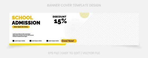 back to school admission banner cover website social media vector