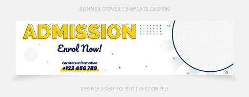 back to school admission banner cover website social media vector