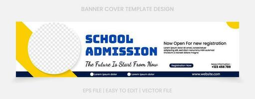 back to school admission banner cover website social media vector