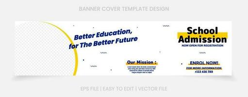 back to school admission banner cover website social media vector