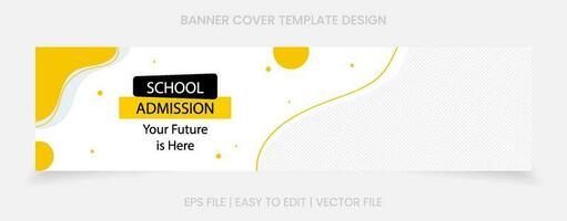 back to school admission banner cover website social media vector